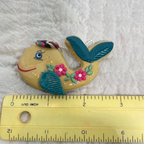 Handcrafted Mexican Folk Art Ornaments Set Of 3 - Donkey Fish & Star Design With - Picture 10 of 11